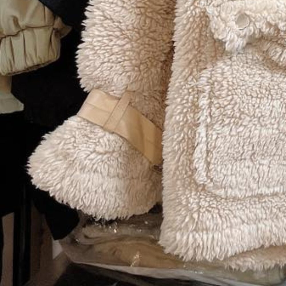 Cozy Teddy Bear Sherpa Jacket Cream Oversized - Picture 4 of 4